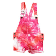 Load image into Gallery viewer, Tie Dye Girl's Overall Shorts