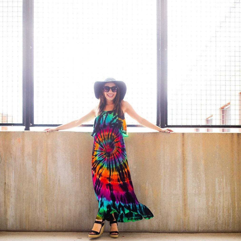 The Golden Hour Muse Dress  THE TIE DYE HIPPIE