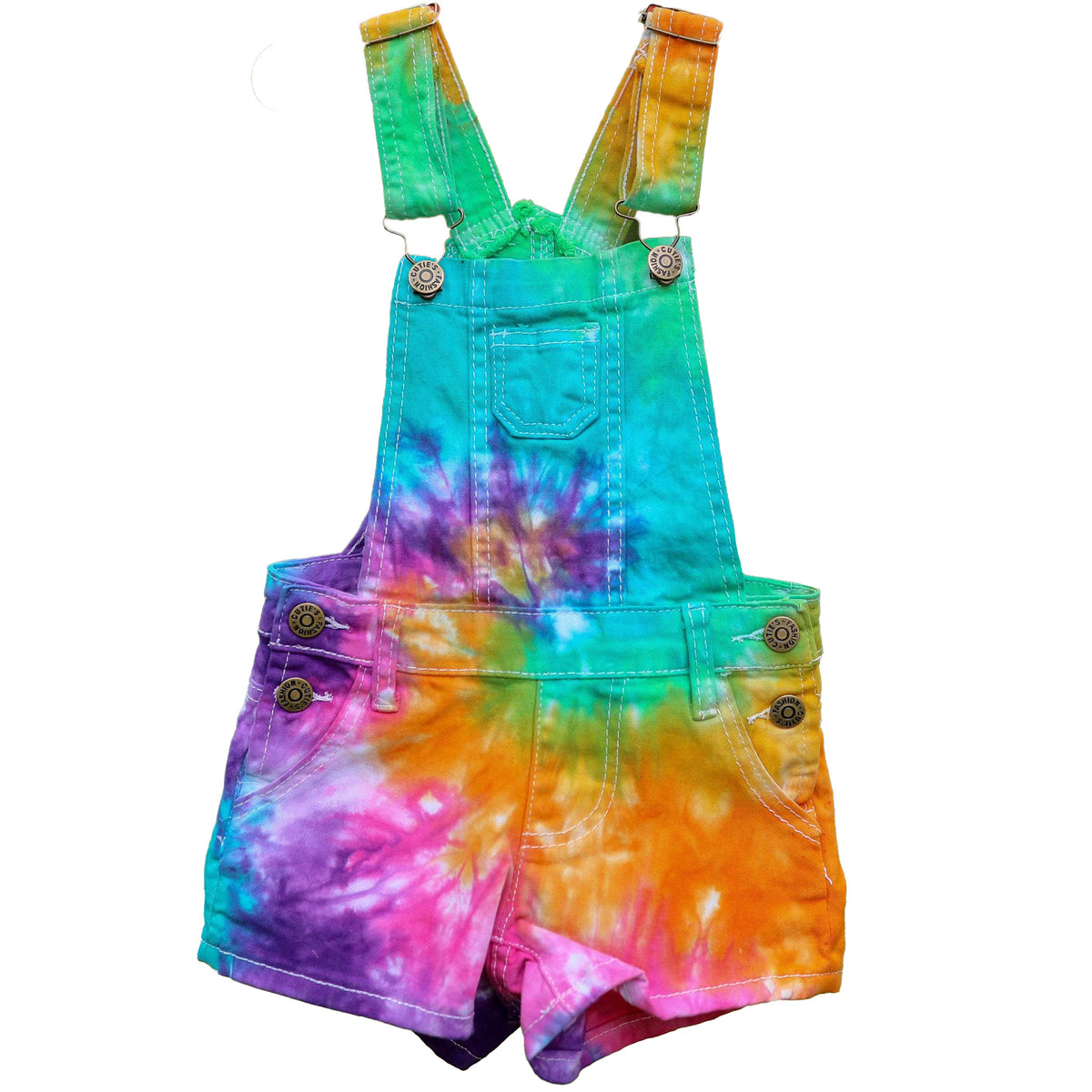 Tie Dye Girl's Overall Shorts – THE TIE DYE HIPPIE