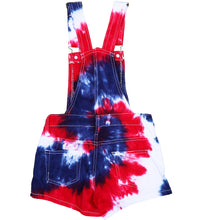 Load image into Gallery viewer, Tie Dye Girl's Overall Shorts