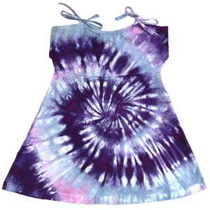 Tie Dye Girl's Shoulder Slit Dress