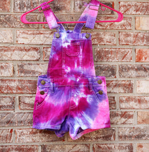 Tie Dye Girl's Overall Shorts